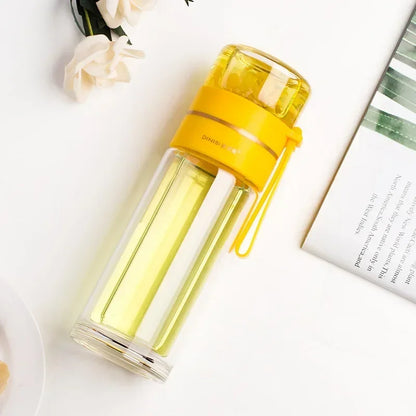 350ml/400ml Glass Water Bottles Tea Infuser Bottle Tea Separation Mug Double-Layer Portable Creative Water Cup Home Waterbottle