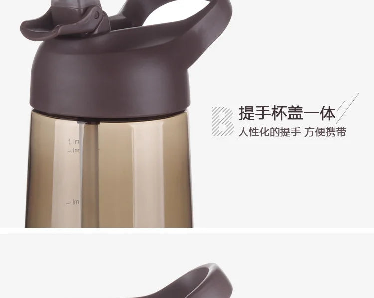 Outdoor Water Bottle with Straw Sports Bottles Leak Proof Eco-friendly Children School With Lid Hiking Camping Plastic BPA Free