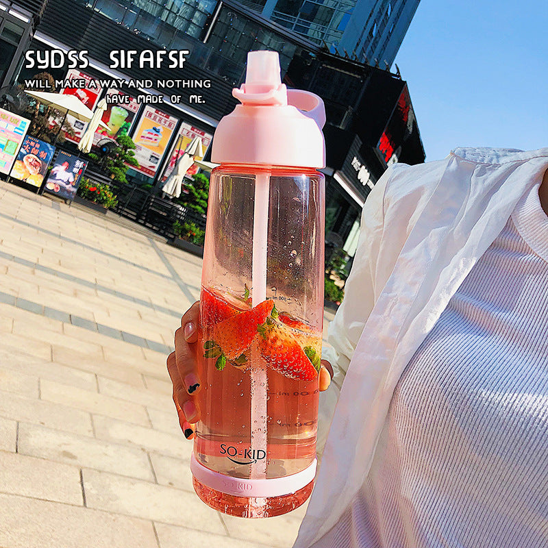 Outdoor Water Bottle with Straw Sports Bottles Leak Proof Eco-friendly Children School With Lid Hiking Camping Plastic BPA Free