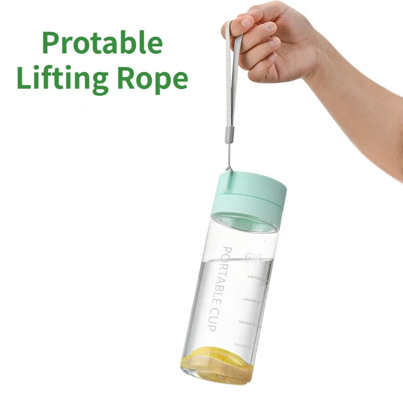 Water Bottle 600/800ml Portable Travel Sport Bottle Equipped with Filter Children's School Anti Drop Water Cup with Lifting Rope
