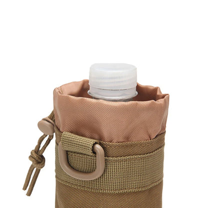 Hunting Water Bottle Pouch Outdoor Molle Kettle Pouch Holder Camping Hiking Cycling Bottle Bag Drawstring Multifunction Bottle P