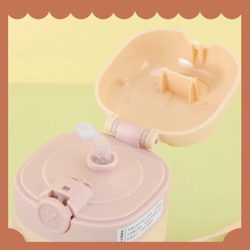 Water Bottle With Straw Cute Water Bottles For Children School Girls Boys Outdoor Portable Braces BPA Free Water Bottle For Kids