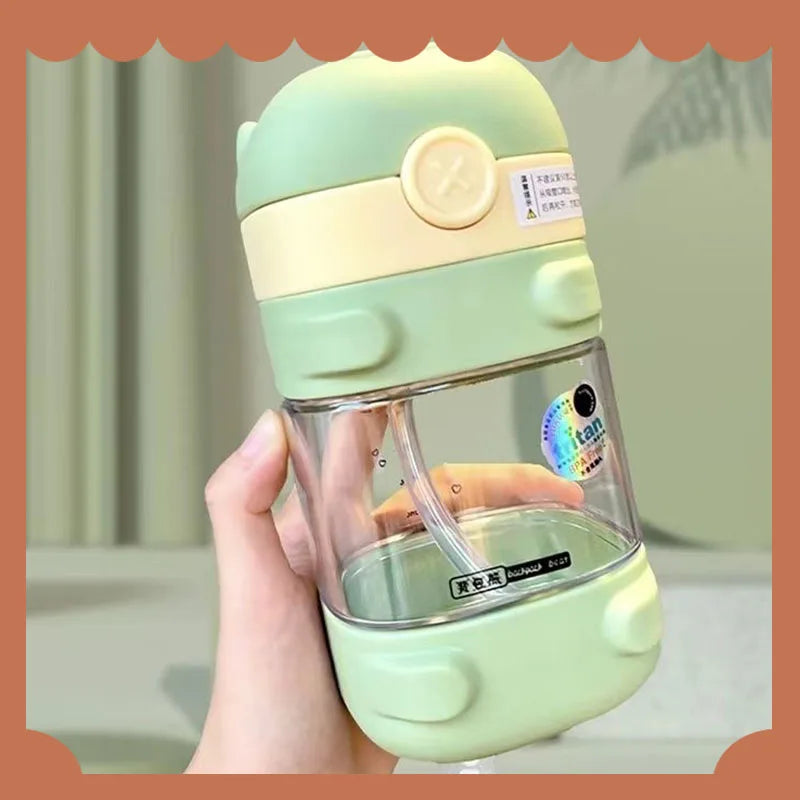 Water Bottle With Straw Cute Water Bottles For Children School Girls Boys Outdoor Portable Braces BPA Free Water Bottle For Kids