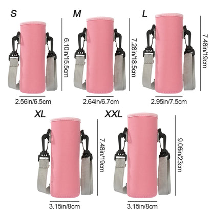 Water Bottle Cover Bag With Strap Neoprene Water Storage Holder Shoulder Strap Black Bottle Carrier Insulat Bag Outdoor Tools