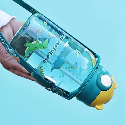 650ml Cute Kids Water Bottle With Straw Free BPA Leakproof Outdoor Portable Children's Cups School Water Bottle for Children