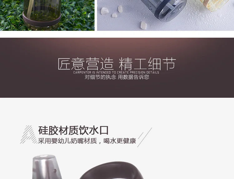 Outdoor Water Bottle with Straw Sports Bottles Leak Proof Eco-friendly Children School With Lid Hiking Camping Plastic BPA Free