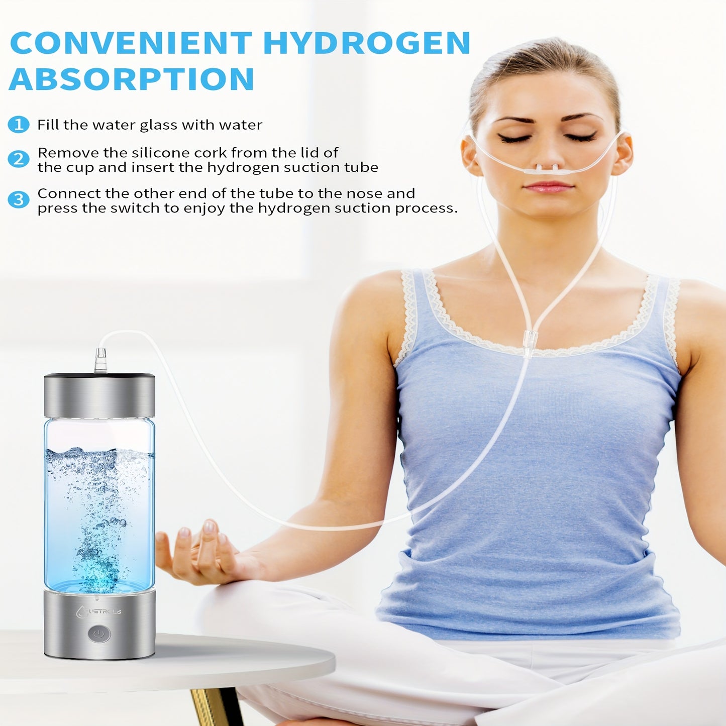 Hydrogen Water Bottle 2024, Hydrogen Water Bottle Generator with SPE PEM Technology Water Ionizer, Hydrogen Water Machine Improve Water in 3 Minutes for Home, Office, Travel, Daily Drinking